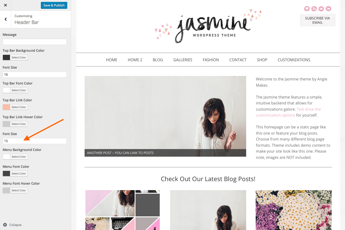 Change Top Menu Bar / Header Menu Bar Font Size Knowledge Base